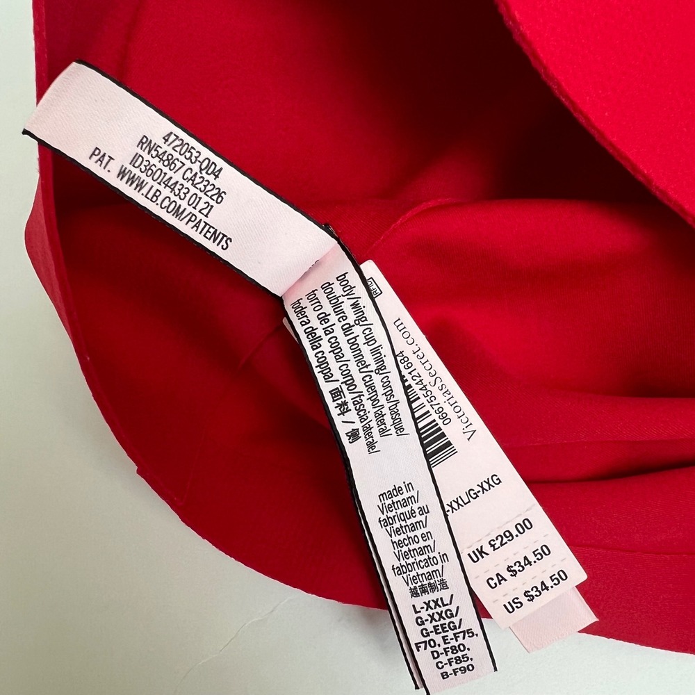 Victoria's Secret Red Seamless Lounge Bralette L-XXL New With Tags CC 86Q4 - Picture 9 of 9